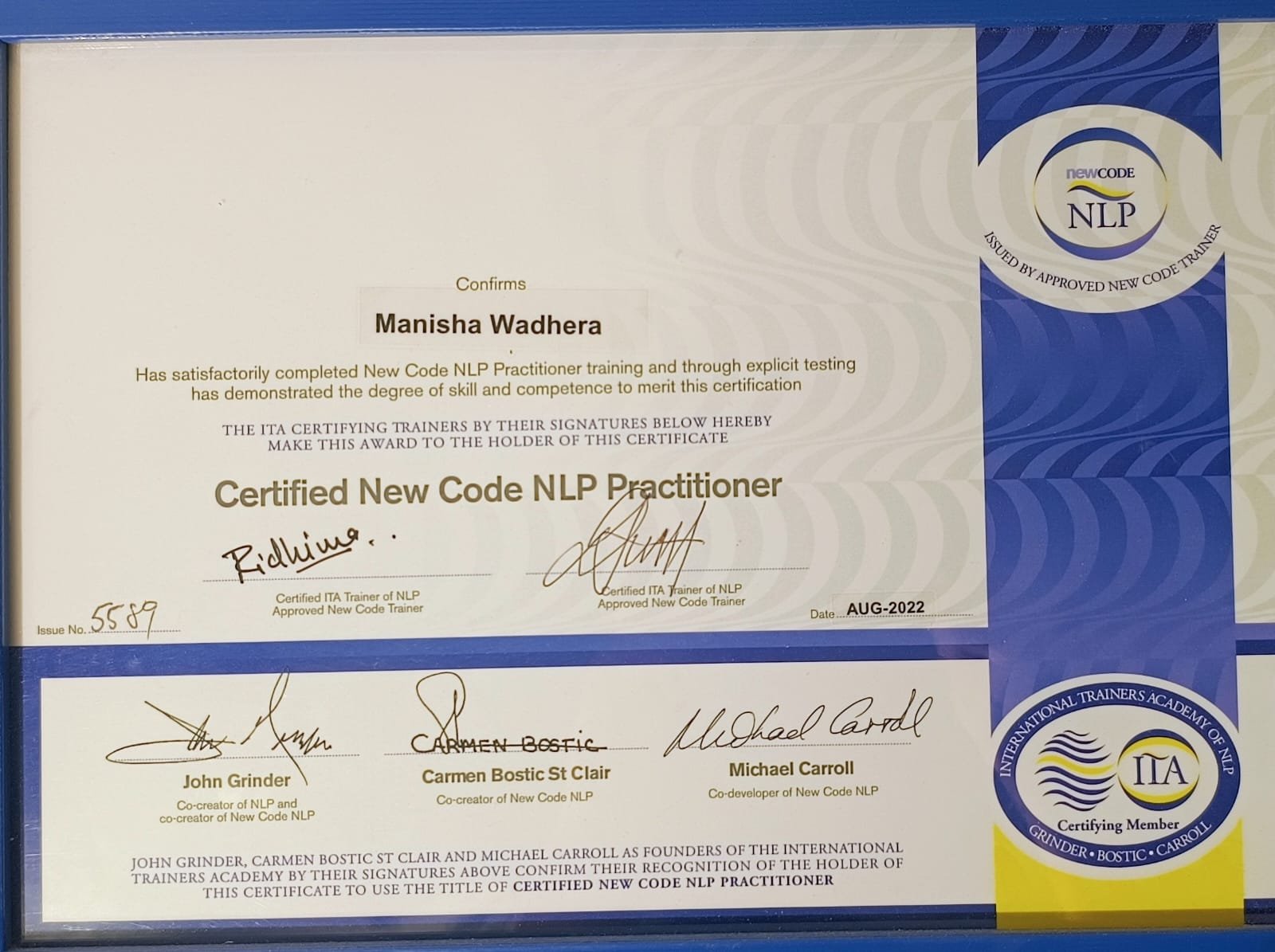 Certified New Code NLP Practitioner — ITA